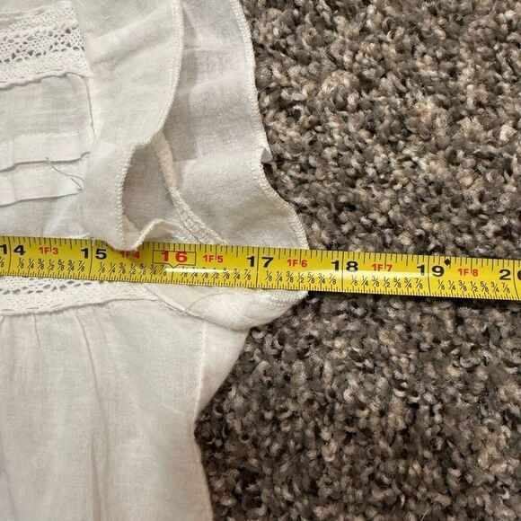 Vintage Dressing White Peasant Top Blouse Sleeveless Small Casual - Picture 5 of 6